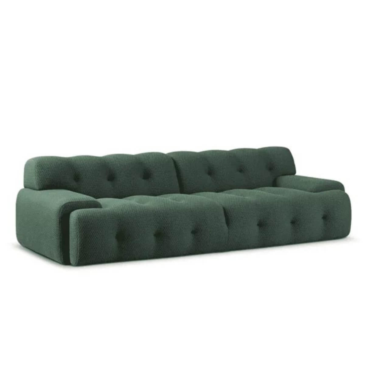 Right side angle view of Stylish GrandGossamer KS36 sofa with cotton-linen upholstery – modern design featuring clean lines and comfortable seating