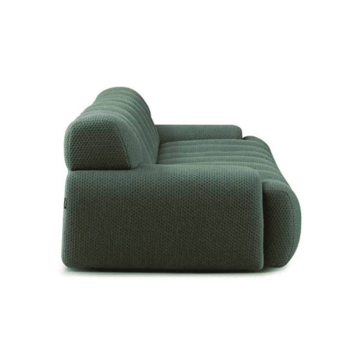 Straight front view of Stylish GrandGossamer KS36 sofa with cotton-linen upholstery – sleek modern design with comfortable seating