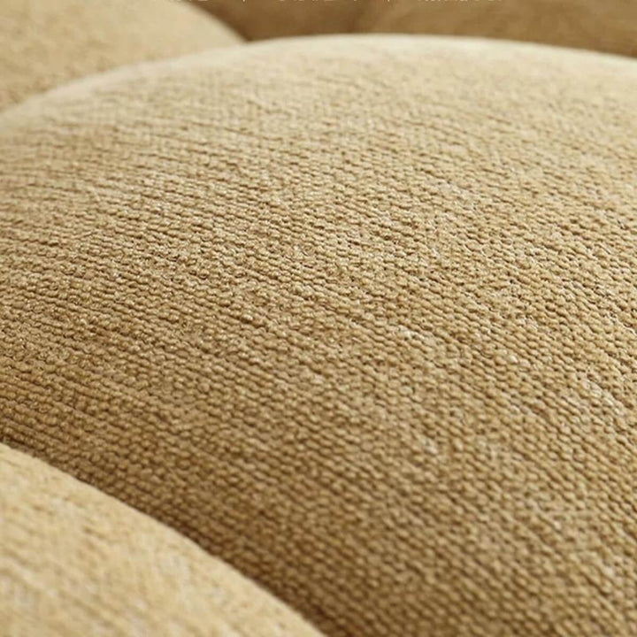 Close-up detail of Stylish Modernista KS07 three-seater sofa showcasing cotton-linen fabric texture and fine craftsmanship
