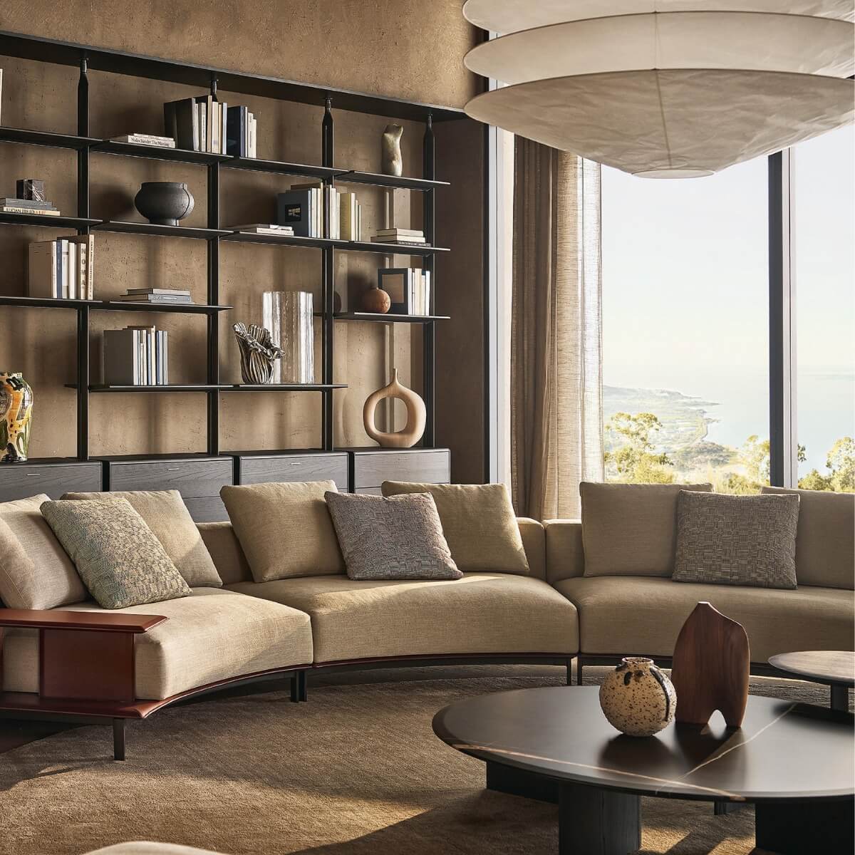 Stylish Settee KS145 sofa with elegant cotton-linen upholstery in a living room setting – modern design combining comfort and sophistication