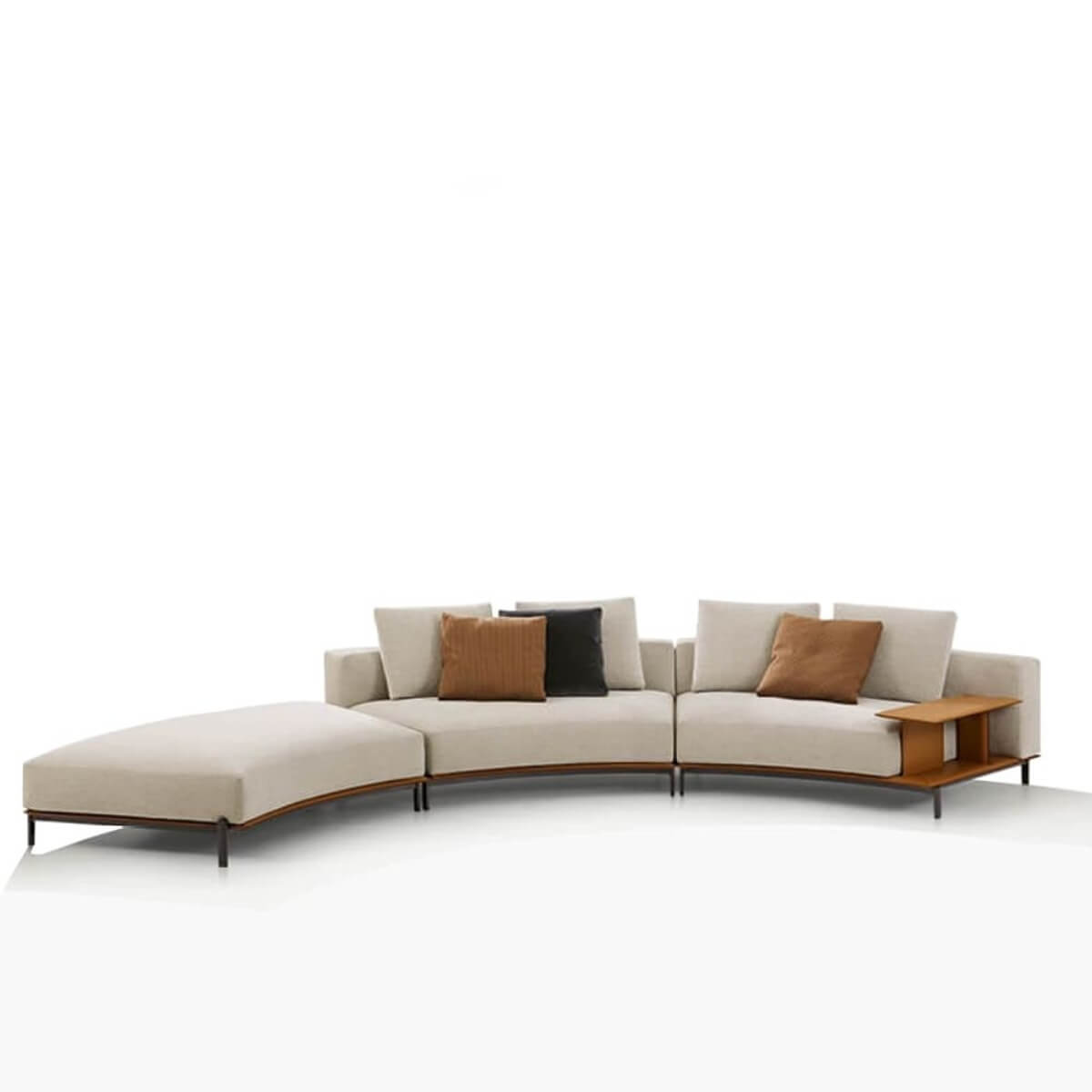 Curved design of Stylish Settee KS145 sofa with elegant cotton-linen upholstery – modern and comfortable seating with smooth contours