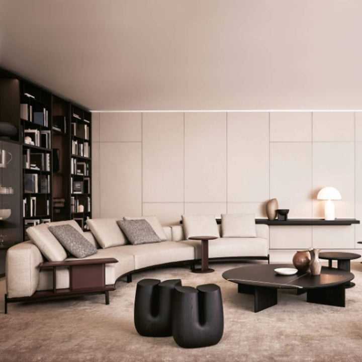 Stylish Settee KS145 sofa with elegant cotton-linen upholstery in a cozy living room – contemporary design blending comfort and sophistication