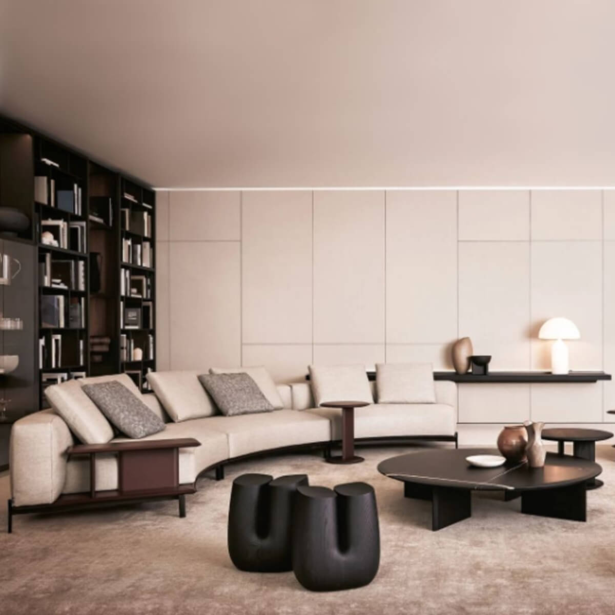 Stylish Settee KS145 sofa with elegant cotton-linen upholstery in a cozy living room – contemporary design blending comfort and sophistication