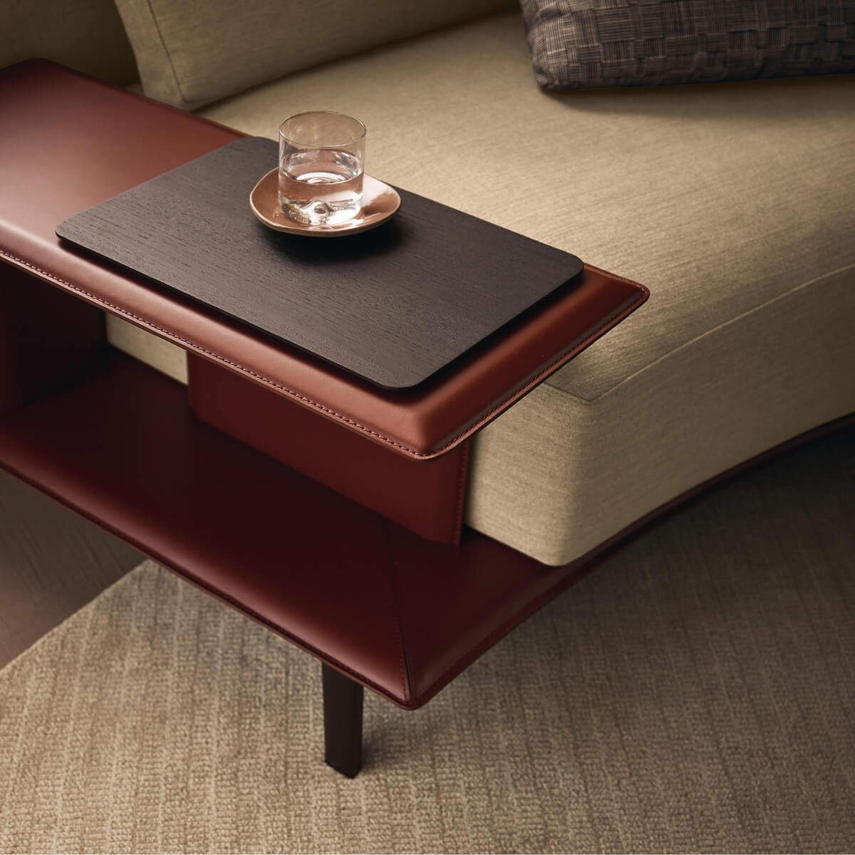 Stylish Settee KS145 sofa with elegant cotton-linen upholstery – sleek modern design with comfortable seating and refined details