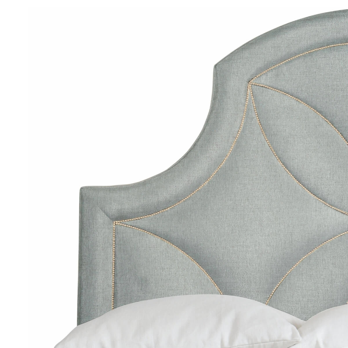 Close-up of Stylish Streamline modern velvet bed featuring elegant curved design and smooth velvet finish
