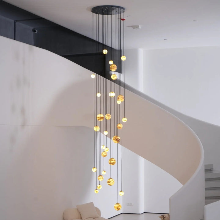 Sultana alabaster cluster chandelier luxury lighting, front view highlighting elegant design and modern décor