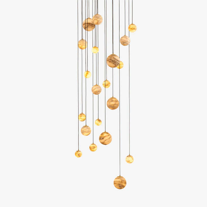 Sultana alabaster cluster chandelier luxury lighting, front view highlighting elegant design and contemporary décor