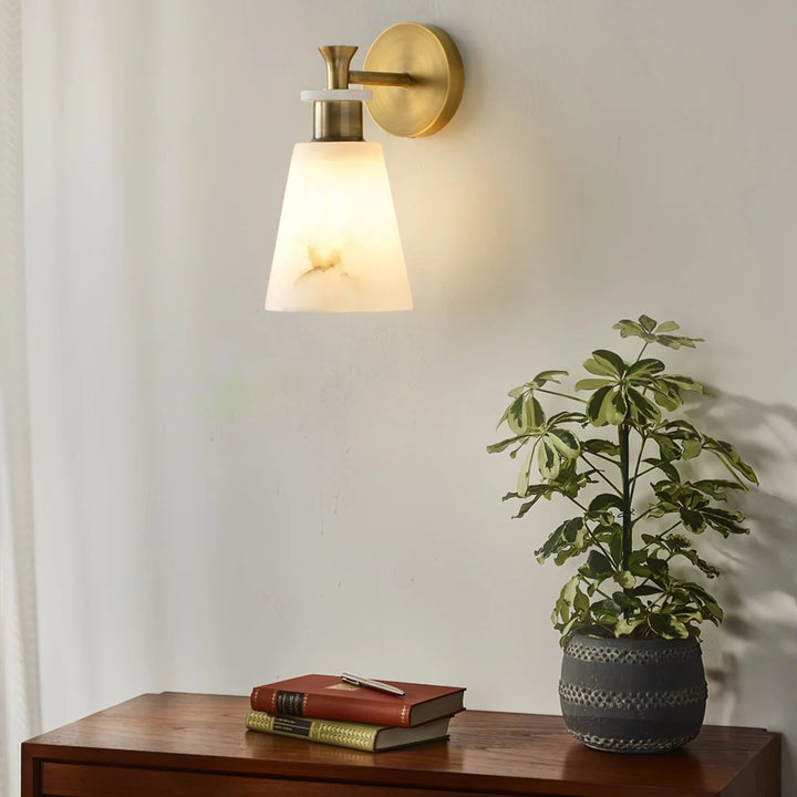 Tapered alabaster wall sconce modern lighting elegant home wall fixture