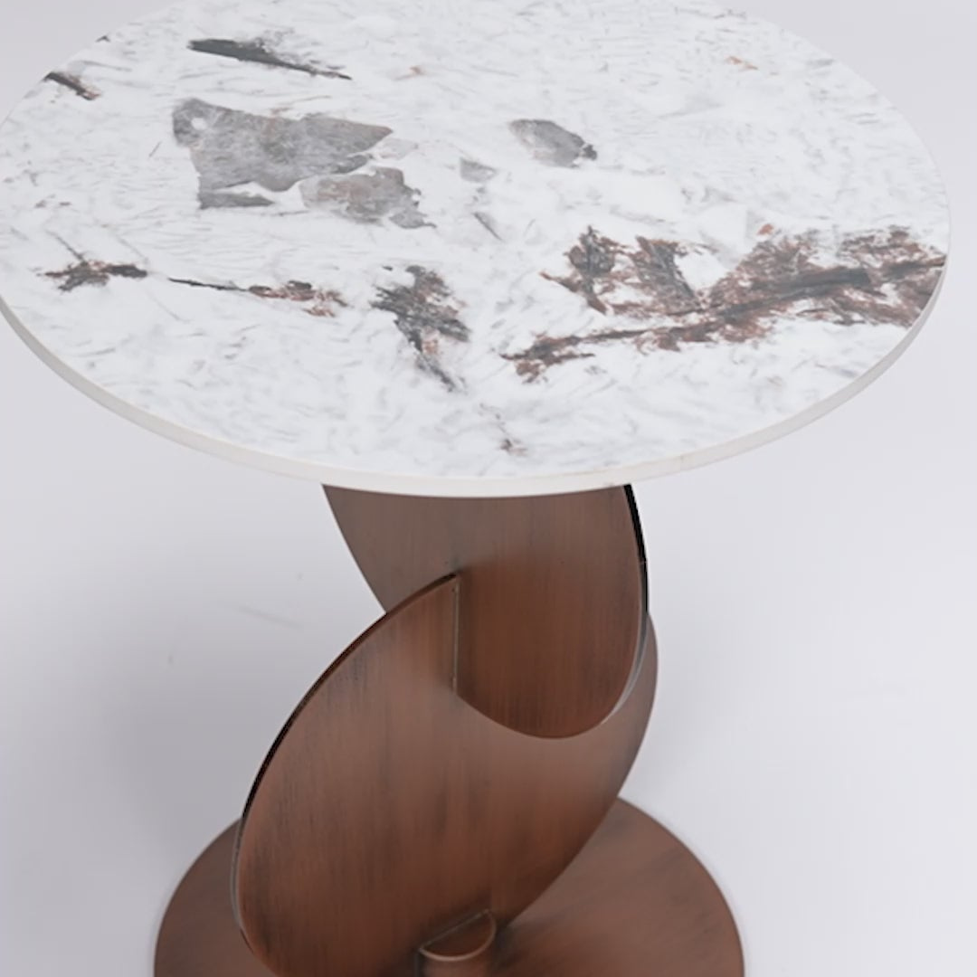 Tavolini side table with solid wood construction, modern design, top view