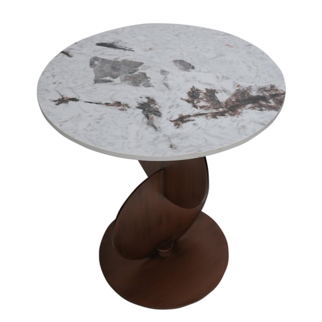 Tavolini side table with solid wood, modern design, captured from top angle view