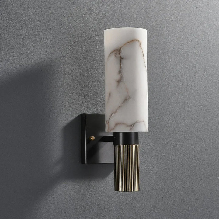 Elegant torch alabaster wall sconce lighting side view for home decor