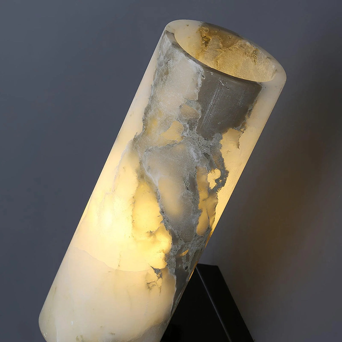 Elegant torch alabaster wall sconce lighting top side view for home decor