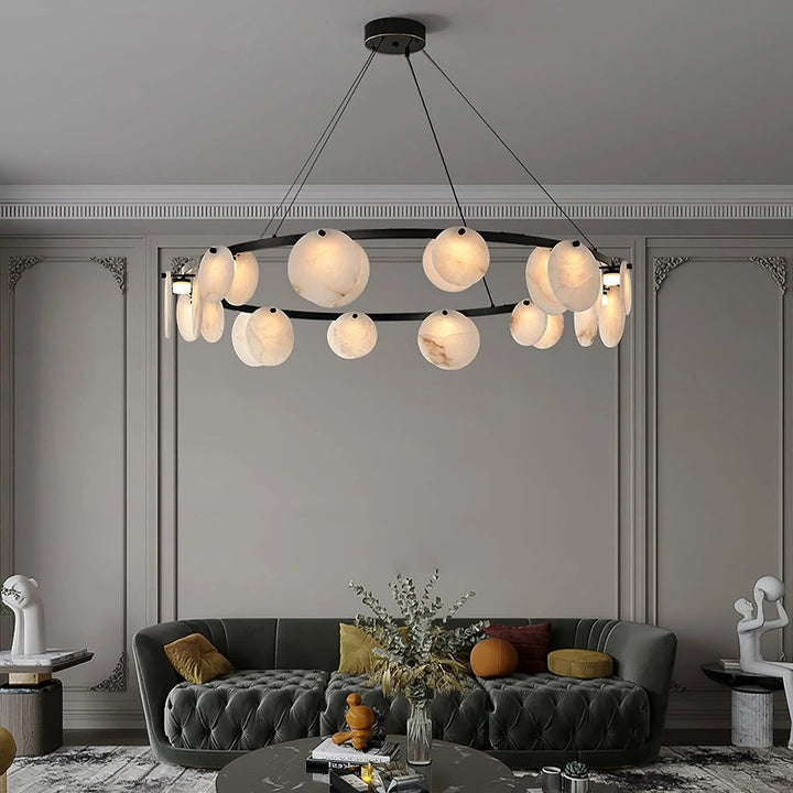 Trinidad alabaster chandelier modern lighting for living room interior décor