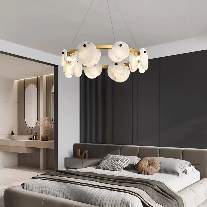 Trinidad alabaster chandelier modern lighting in bedroom for elegant home décor