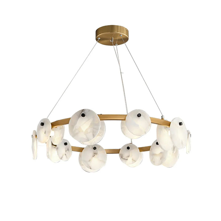 Front view of Trinidad alabaster chandelier modern lighting for elegant interiors
