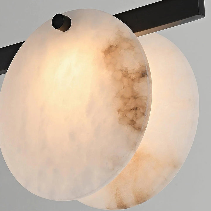 Trinidad dining room chandelier luxury lighting round marble close-up elegant view