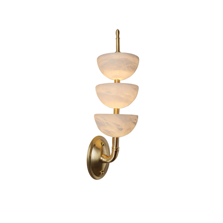 Side view of Triple Alabaster Wall Sconce, luxury lighting, elegant home interior décor