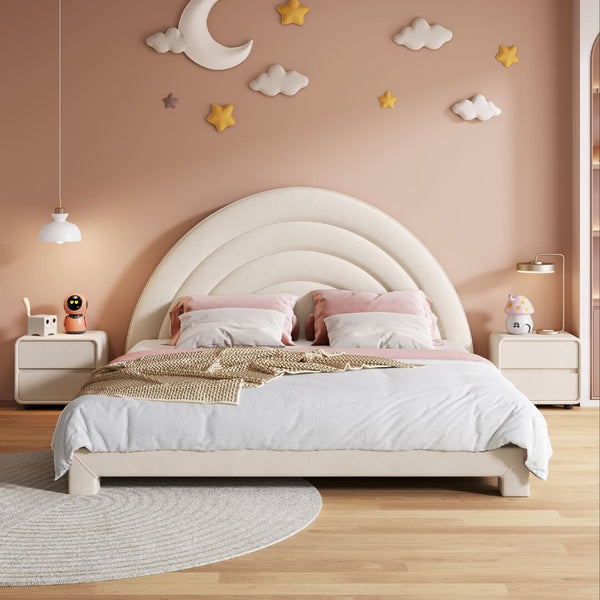 Front view of Twilight Arch kids’ bed featuring playful arch design and sturdy frame in kids’ bedroom