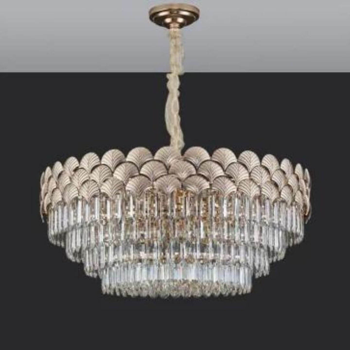 Front View of Twinkle Gold Chandelier Light – Elegant Modern Ceiling Lighting Fixture