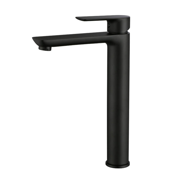 Close-up view of Umbron tall basin mixer faucet Eclipse model, highlighting sleek modern design and polished finish