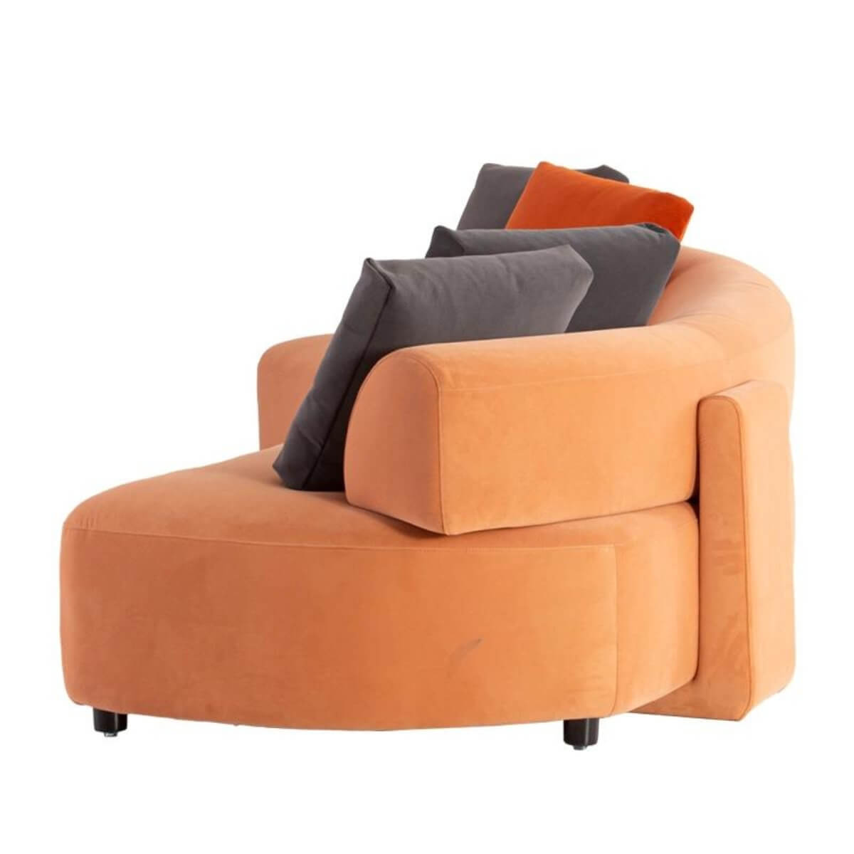 Side view of Custom Couch Couture sofa with cotton-linen upholstery – modern design featuring plush cushions and elegant lines