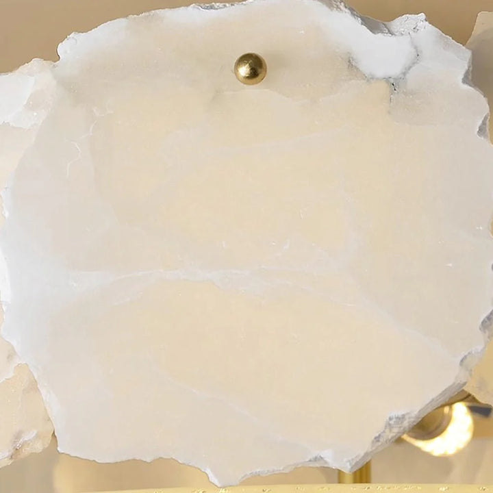 Valeria modern alabaster ceiling light close-up detail view highlighting elegant contemporary design