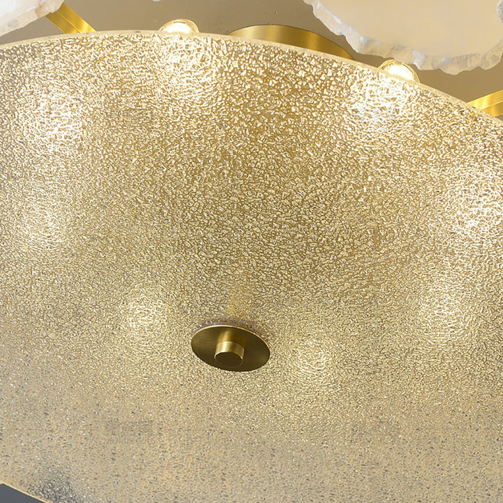 Valeria modern alabaster ceiling light close-up detail of marble texture showcasing elegance