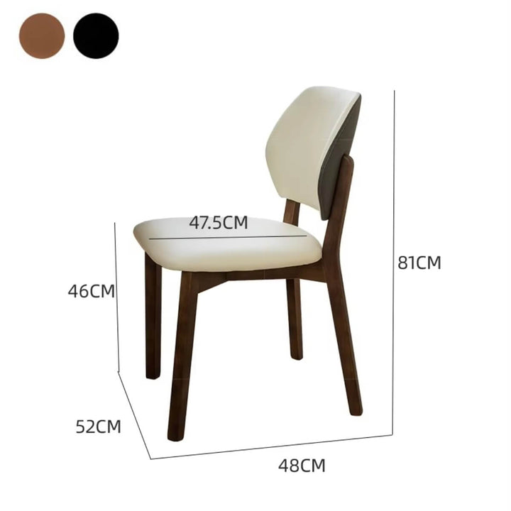 Back hero view of Valora walnut dining chair showing smooth wooden frame and curved backrest design