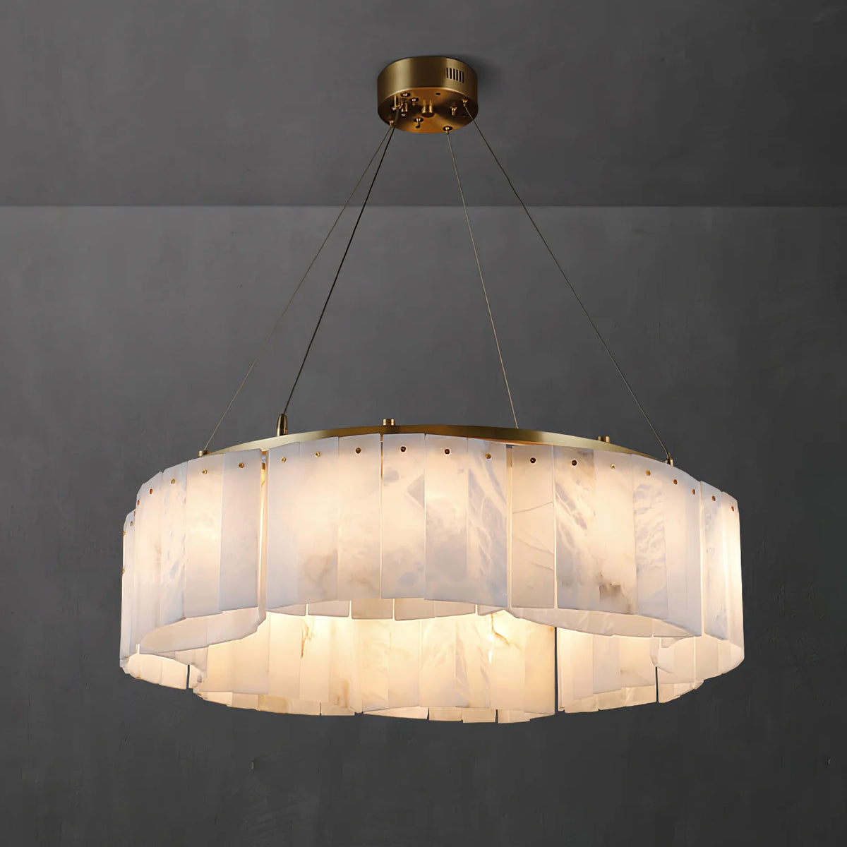 Velaria chandelier luxury lighting with a stylish front view of its elegant hanging design