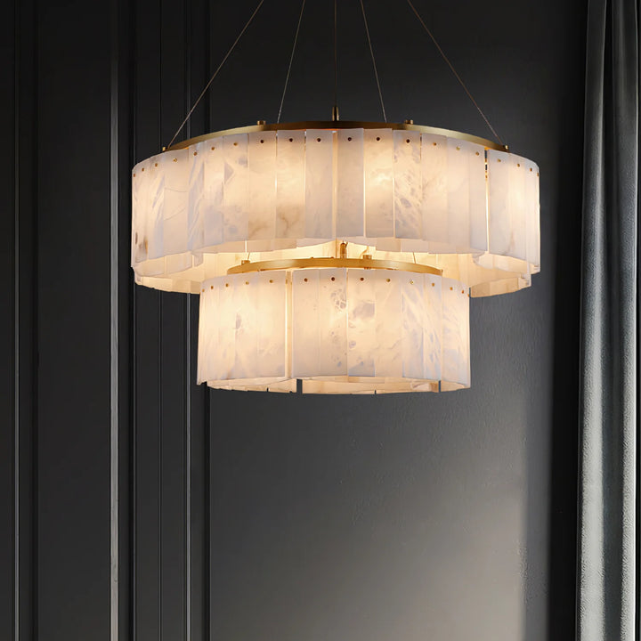 Velaria chandelier luxury lighting featuring an elegant two-layer hanging view for modern interiors