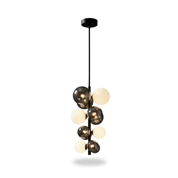 Veloura Modern Black and White Glass Pendant Chandelier Elegant Contemporary Lighting