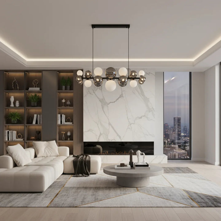 Veloura Modern Linear Ceiling Chandelier in Living Room Elegant Contemporary Lighting