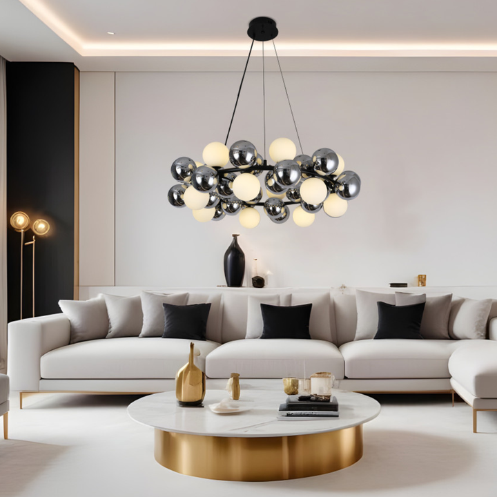 Veloura Modern Round Ceiling Chandelier in Living Room Elegant Contemporary Lighting