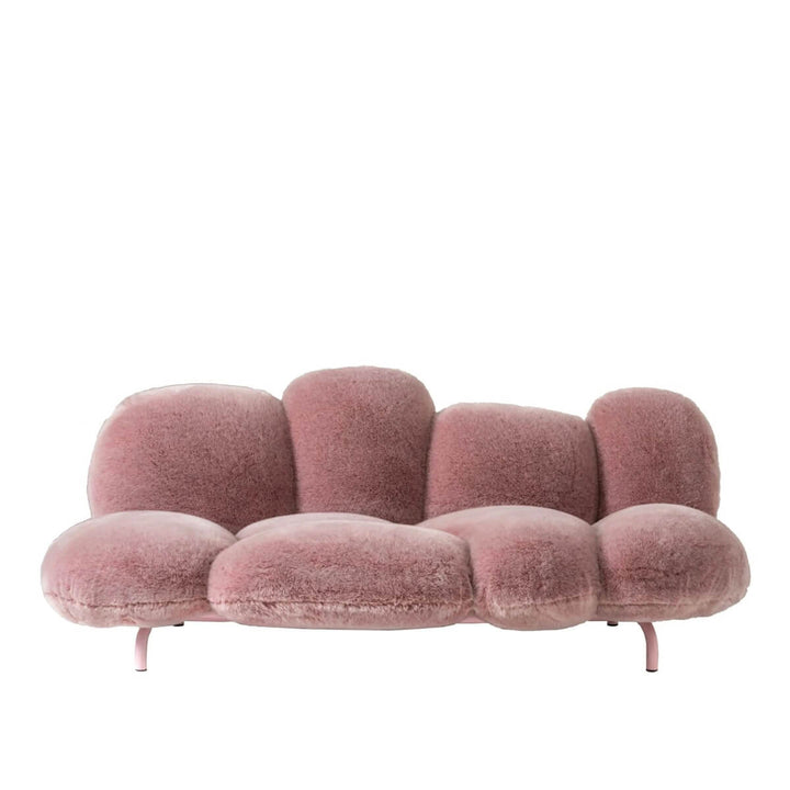 Front view of Velvet Veritas KS34 sofa with plush velvet upholstery – elegant modern design offering luxurious comfort