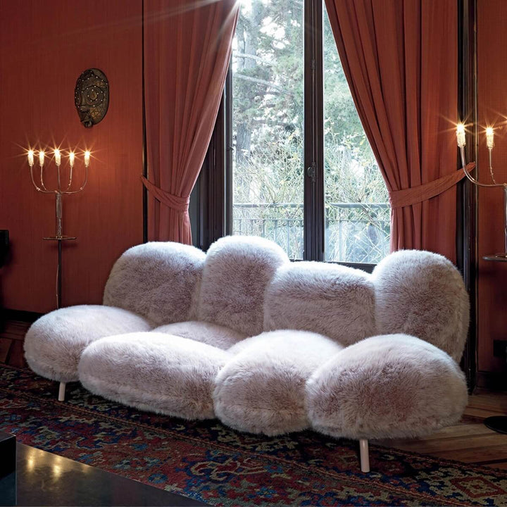 Velvet Veritas KS34 sofa with soft velvet upholstery – modern design featuring plush cushions and elegant styling