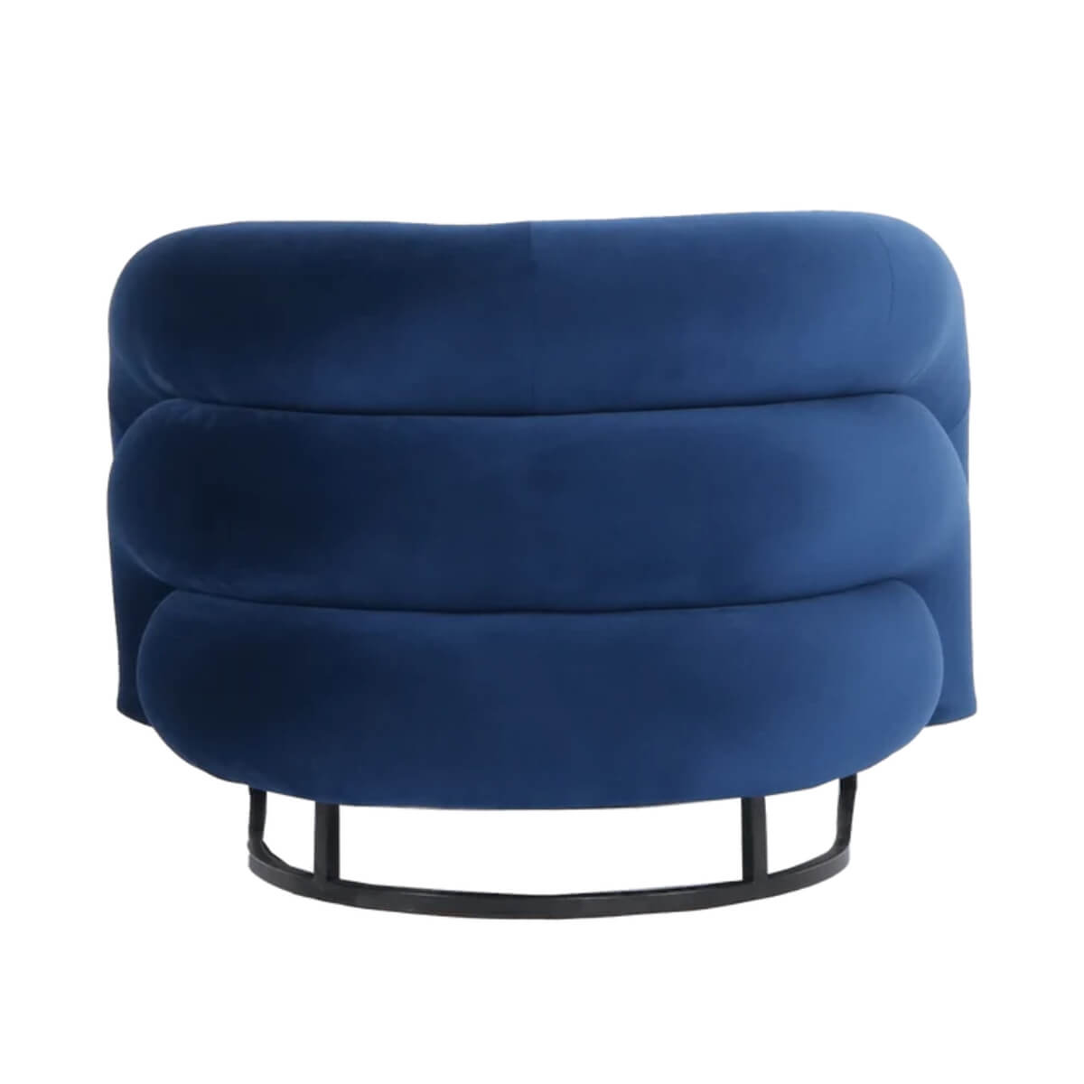 Back view of Velvet Vogue luxury velvet lounge chair showcasing smooth curves and soft fabric texture