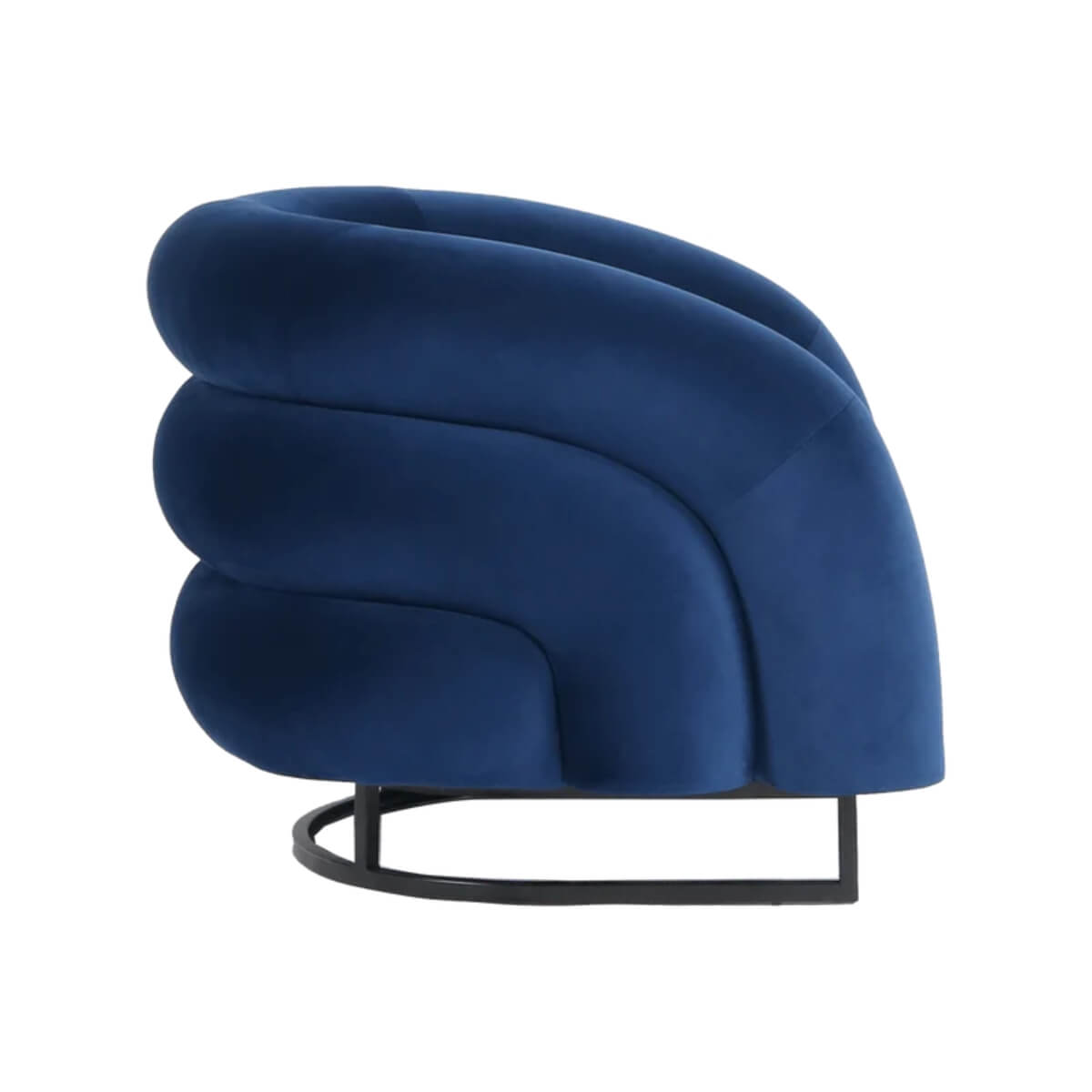 Side view of Velvet Vogue luxury velvet lounge chair showcasing plush upholstery and sleek profile
