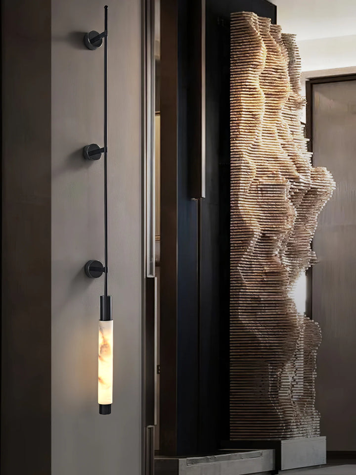 Side view of Verita alabaster wall sconce for stylish and modern interior lighting décor