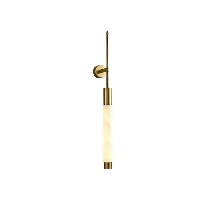 Front view of Verita alabaster wall sconce with single wall mount for modern home décor