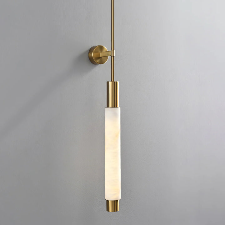 Front view of Verita alabaster wall sconce with marble light for modern home décor lighting