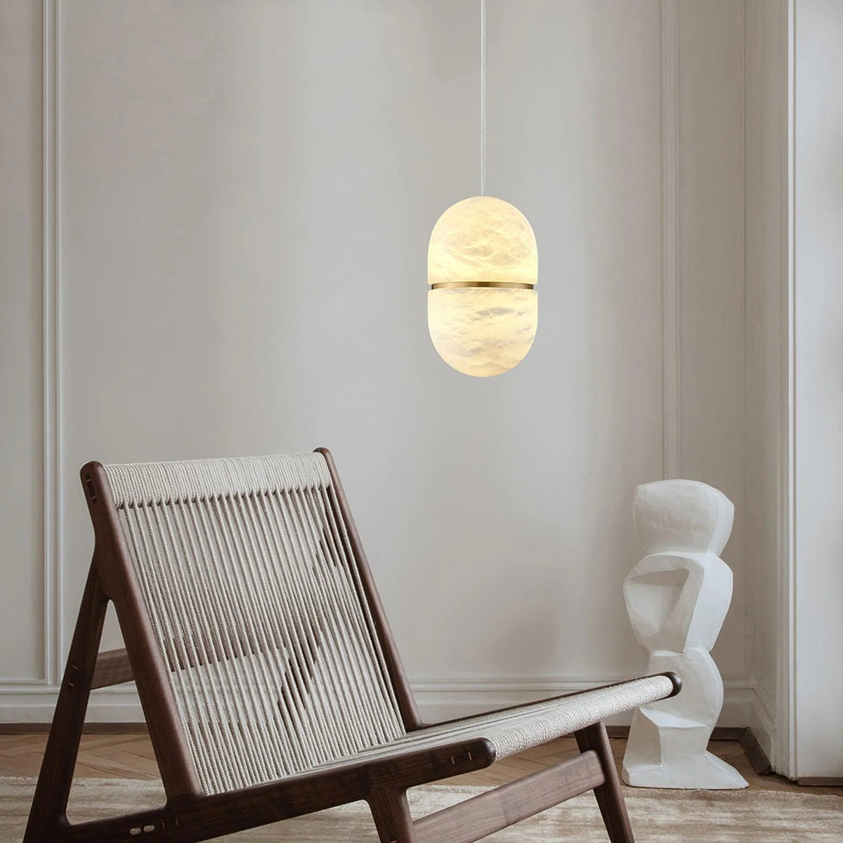Yum marble pendant light in living room – modern elegant ceiling lighting for stylish interiors