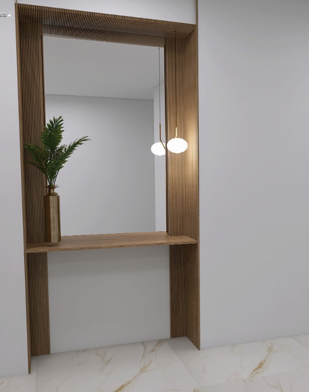 Customised Entrance Feature Wall With Polished mirror (Cut to Size)