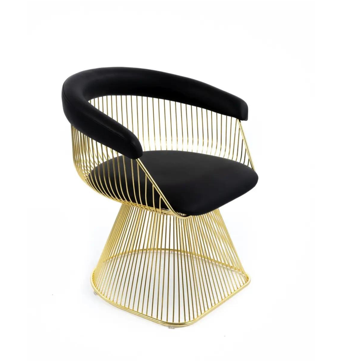 Black gold designer style armchair with modern elegance ALEXIS