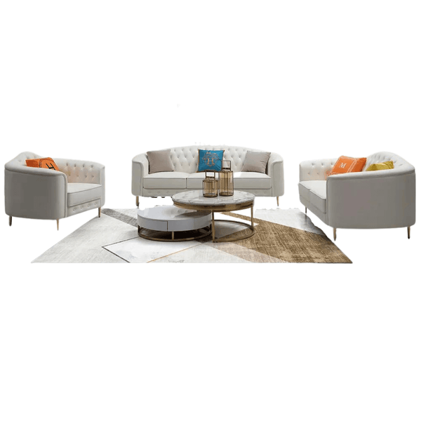 3-piece beige leather sofa set for living room in Australia – modern, comfortable, and stylish