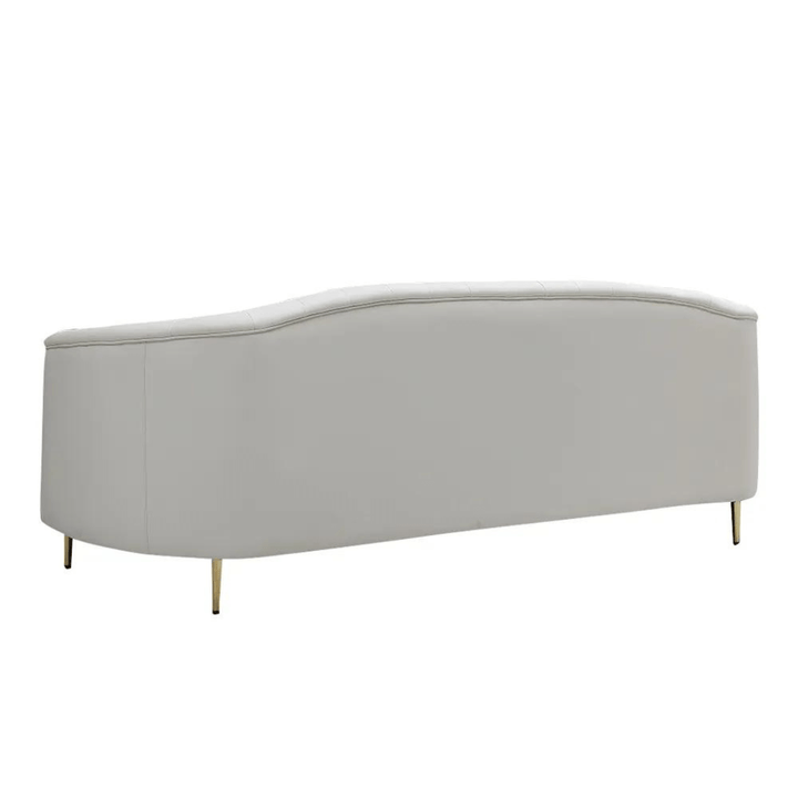 Back view of 3-piece beige leather sofa set in Australia – sleek design with premium leather upholstery