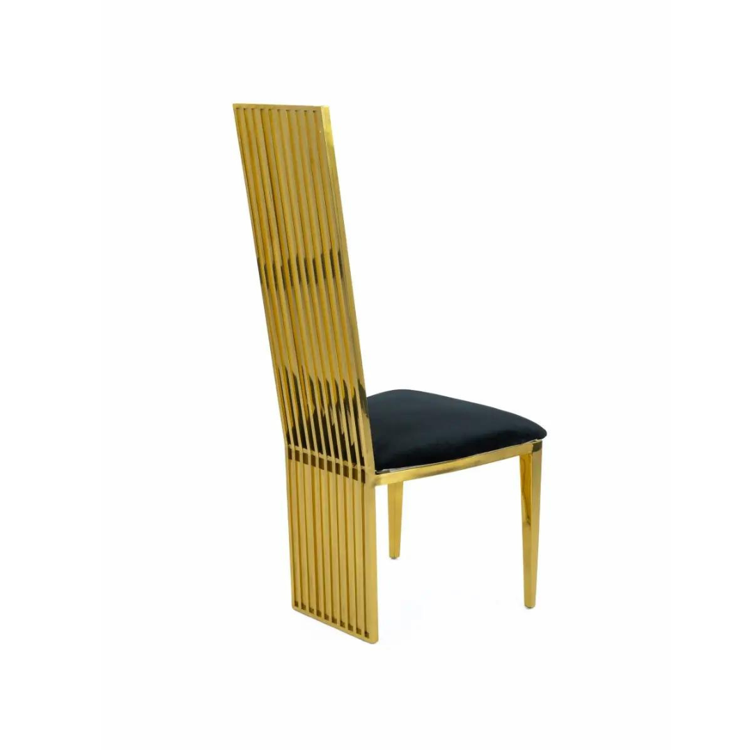 New York Style Steel Gold Black Alexis Elegant Glamor Chair rear right