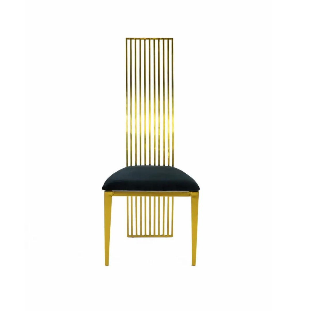 New York Style Steel Gold Black Alexis Elegant Glamor Chair front
