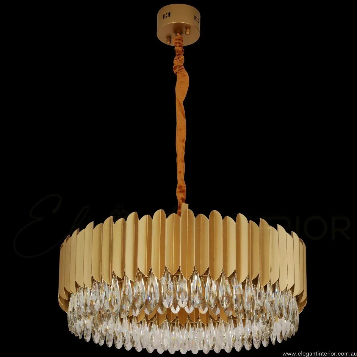 Front view of EC-1020-1 AURA luxury modern pendant light in an elegant interior in Australia