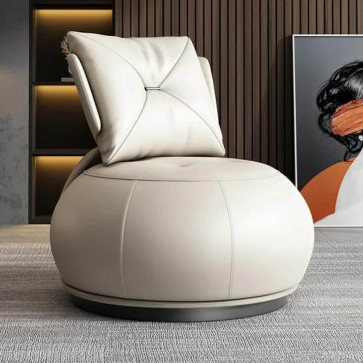 Side view of accent chair in Australia showcasing sleek design and comfortable seating