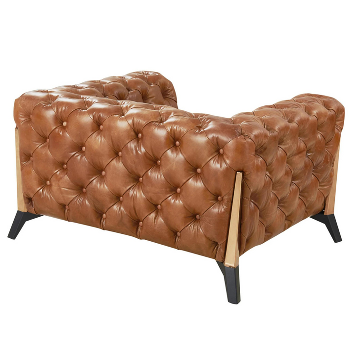 Back view of American leather 1-seater in Australia, sleek design with premium leather finish